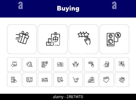 Symbolset kaufen Stock Vektor