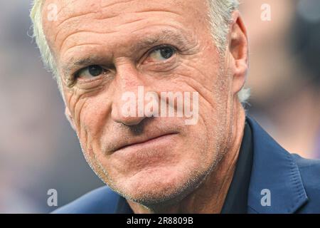 Französischer Trainer Didier Deschamps während der UEFA Euro 2024 Qualifikation, Fußballspiel zwischen Frankreich und Griechenland am 19. Juni 2023 im Stade de France in Saint-Denis, Frankreich. Foto: Victor Joly/ABACAPRESS.COM Stockfoto