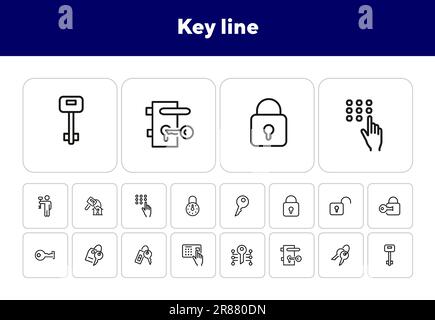 Symbole für Schlüsselzeilen Stock Vektor
