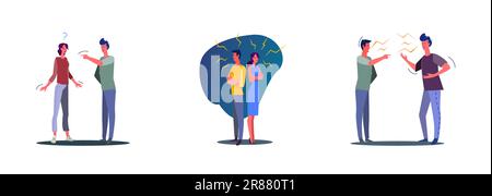 Eine Gruppe junger Leute, die sich streiten Stock Vektor