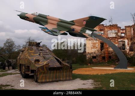 Bürgerkriegsmuseum im Freien in der Nähe von Karlovac Kroatien Stockfoto