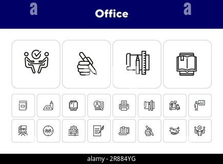 Symbolgruppe für Büroleitungen Stock Vektor