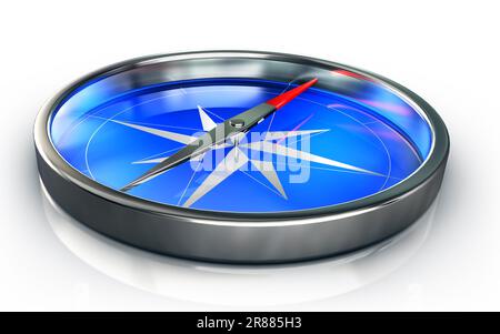 Hochauflösendes Rendering eines Kompasses Stockfoto