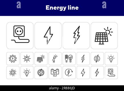 Energie-Linie Symbole Stock Vektor