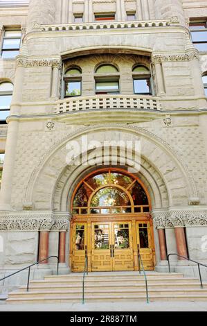 Eingang, City and County Building, Salt Lake City, Utah, USA Stockfoto