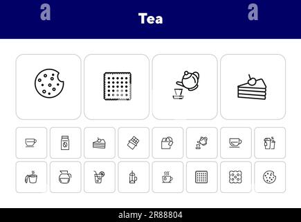 Symbolsatz Teelinie Stock Vektor
