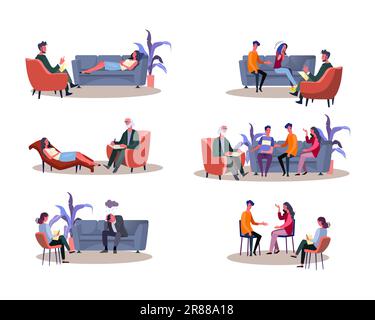 Gruppe von Personen in der Therapiesitzung Stock Vektor