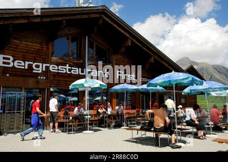 Bergrestaurant First, Alpen, Grindelwald, Berner Oberland, Schweiz Stockfoto