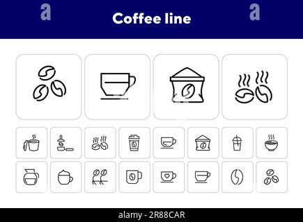 Kaffee-Linie Symbole Stock Vektor