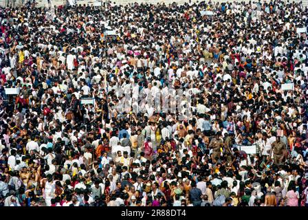 Bewässerung von Brahmma theertham (Sakrawasser) während des Mahamakham Festivals in Kumbakonam, Tamil Nadu, Indien, Asien Stockfoto