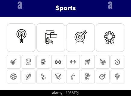 Symbolsatz für Sportlinien Stock Vektor