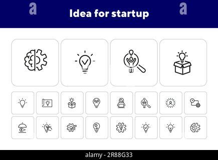 Idee für die Symbolgruppe der Startlinie Stock Vektor