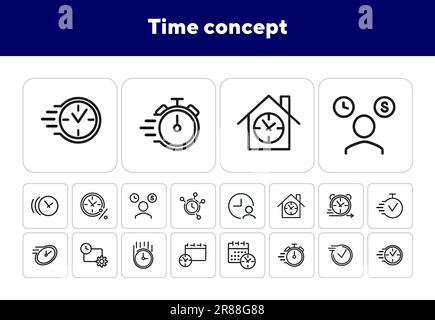 Symbole des Zeitkonzepts Stock Vektor