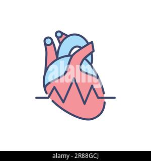 Vektorliniensymbol für Heartbeat Ratev. Isoliert auf weißem Hintergrund. Vektordarstellung. Bearbeitbare Kontur Stock Vektor