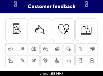 Symbolgruppe für Kundenfeedback Stock Vektor