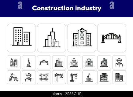 Ikonen der Bauindustrie Stock Vektor