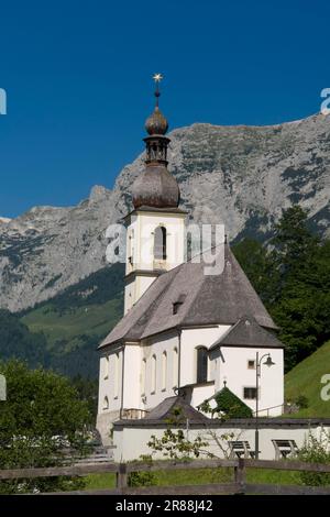 Pfarrkirche St. Sebastian, Ramsau, Berchtesgadener Land, Bayern, Deutschland Stockfoto