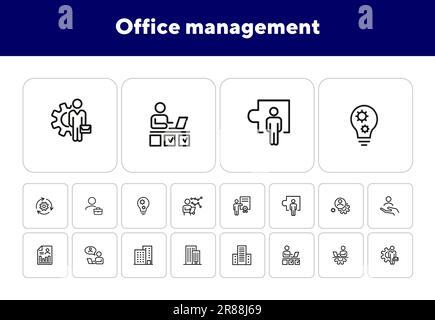 Symbolgruppe für Office-Management Stock Vektor