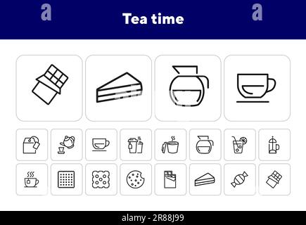 Symbole für die Teezeit Stock Vektor