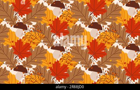 Beginn des Herbstes. Gemütliches Herbstmuster. Warme Herbstsaison. Vektordarstellung. Stock Vektor