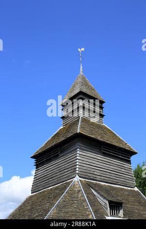 Die Kirche St. Mary Glockenturm, Pembridge, Herefordshire, England, Großbritannien. Stockfoto