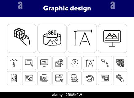 Symbolsatz für grafische Designlinien Stock Vektor
