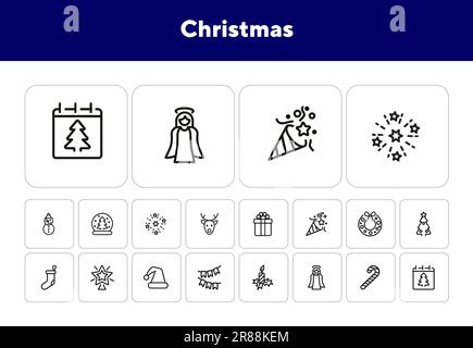 Weihnachten online Icon Set Stock Vektor