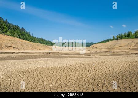 Tal des trockenen Lokvarsko-Sees in Gorski kotar, Kroatien Stockfoto