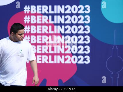 Berlin, Deutschland. 19. Juni 2023. Die Special Olympics World Games Berlin 2023, das weltweit größte inklusive Sportevent, bei dem Tausende von Sportlern mit geistigen Behinderungen vom 17. Bis 25. Juni 2023 in 26 Sportarten gegeneinander antreten. Kredit: Isabel Infantes/Empics/Alamy Live News Stockfoto