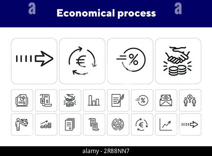 Wirtschaftliche Prozesssymbole Stock Vektor