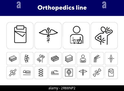 Orthopädie-Liniensymbole Stock Vektor