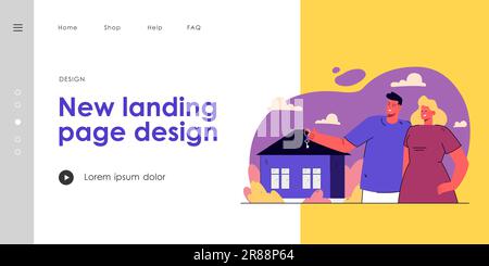 Ein junges Paar kauft ein neues Haus Stock Vektor