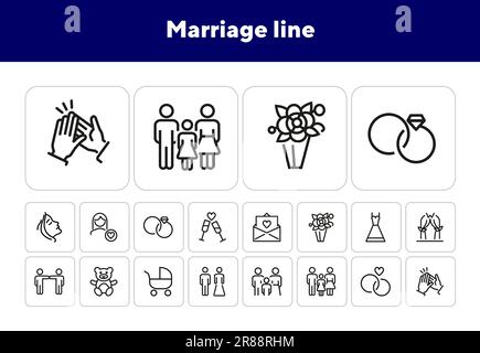 Symbole für Heiratslinien Stock Vektor