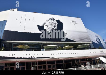 Frankreich, französische riviera, Cannes, das offizielle Poster des internationalen Filmfestivals, dieses Jahr wurde catherine Deneuve als französische Schauspielerin ausgewählt. Stockfoto