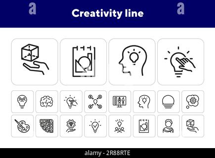 Symbole für Kreativitätslinien Stock Vektor