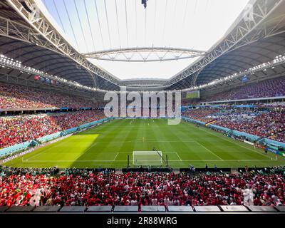 Wakra, Katar - 14. Dezember 2022: Wunderschönes Janoub-Stadion, modernes Fußballstadion für die FIFA-Weltmeisterschaft 2022 Stockfoto