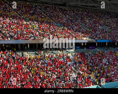 Wakra, Katar - 14. Dezember 2022: Wunderschönes Janoub-Stadion, modernes Fußballstadion für die FIFA-Weltmeisterschaft 2022 Stockfoto