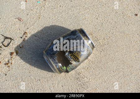 Faule Dose, Strand, Mauritius Stockfoto