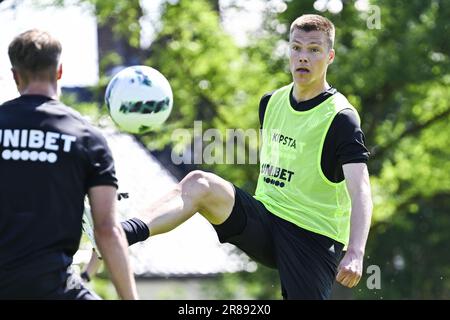 Charleroi, Belgien. 20. Juni 2023. Daan Heymans von Charleroi wurde während eines Trainings der belgischen Fußballmannschaft Sporting Charleroi in Marcinelle, Dienstag, den 20. Juni 2023, in Aktion gezeigt, um sich auf die kommende Saison 2023-2024 vorzubereiten. BELGA FOTO TOM GOYVAERTS Kredit: Belga News Agency/Alamy Live News Stockfoto