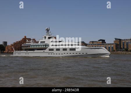 Superyacht Norn on River Thames London UK 16. Juni 2023 Stockfoto