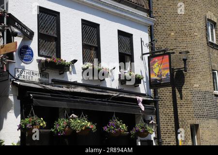 Außenansicht des Mayflower Pub Rotherhithe London, UK, Juni 2023 Stockfoto