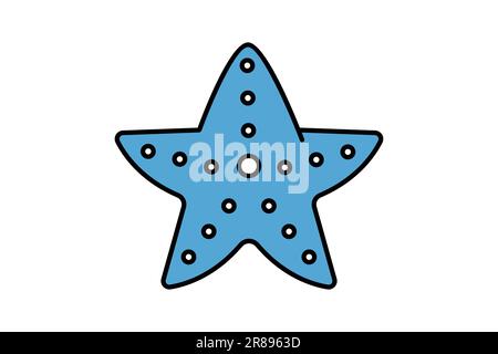 Seestern-Symbol. Zweifarbiges Icon-Design. Einfache Vektorkonstruktion editierbar Stock Vektor