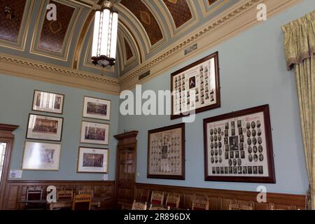 Innenansicht der Ratskammer, Guildhall, Worcester. Stockfoto