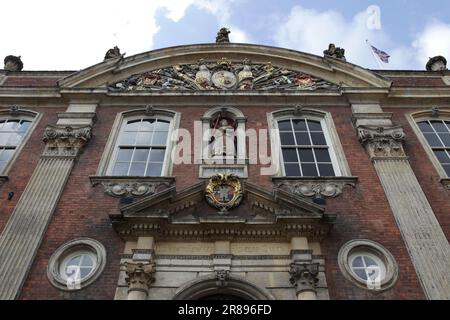 Die Ostfassade des Guildhall, Worcester. Stockfoto