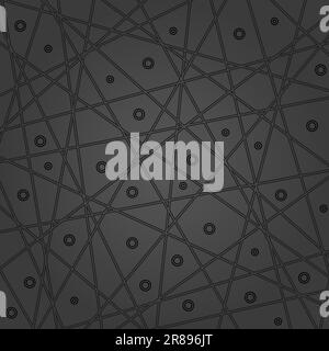 Geometrischer Vektor abstraktes dunkles Muster mit Linien und Kreisen. Geometrische moderne Verzierungen für Designs und Hintergründe Stock Vektor