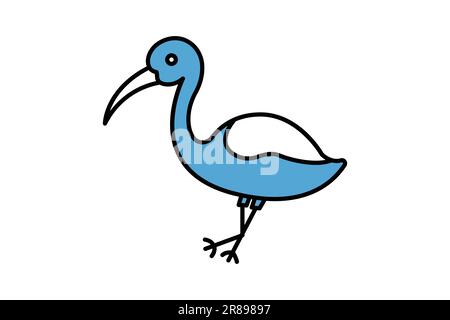 Storchvogel-Symbol. Zweifarbiges Icon-Design. Einfache Vektorkonstruktion editierbar Stock Vektor