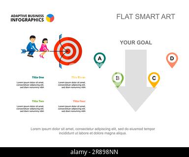 Folienvorlage Für Vier-Punkte-Ziele Stock Vektor