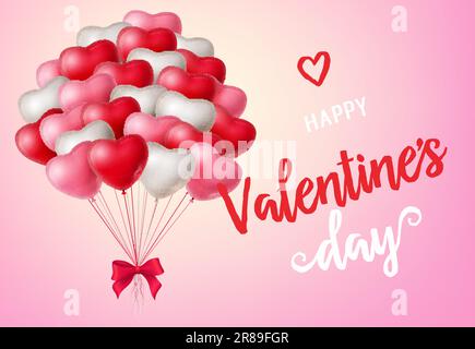 Valentinstag-Schriftzug mit Ballons Stock Vektor