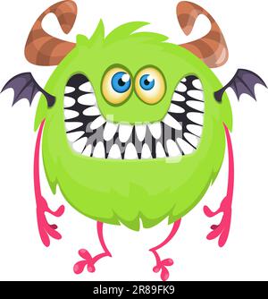 Comicfigur mit lustigen Monstern. Vektorsymbol. Halloween-Design. Stock Vektor