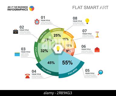 Vorlage Für Vergleichsfolie Mit Acht Optionen Stock Vektor